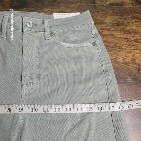 American Eagle Mom Jeans 6 Straight Sage Green Comfort Stretch Waistband NWT - Picture 9 of 13